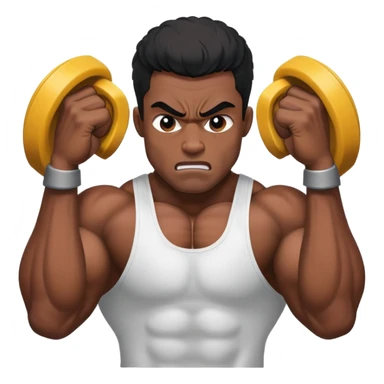 black bodybuilder frustrated pulling hair sticker