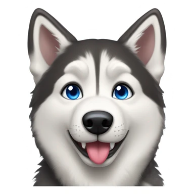 makes a husky with blue eyes and a heart shape.
pleases the limp tongue.
on black background sticker