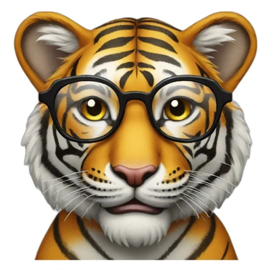 tiger clown in glasses sticker