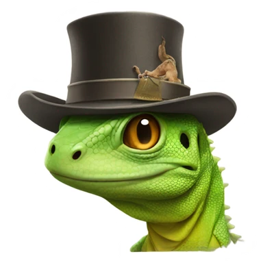 Lizard in a hat sticker