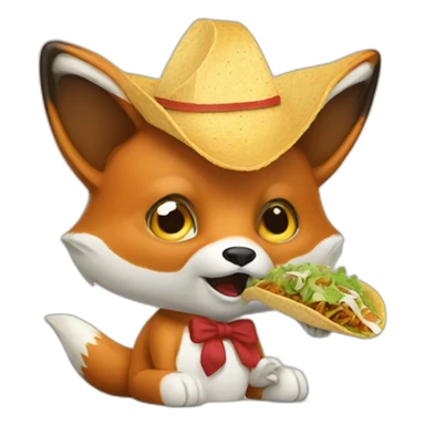 A fox eating tacos  sticker