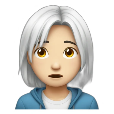 A corean who is crying  sticker