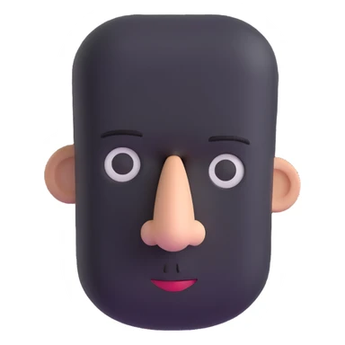 man with rectangle shaped head and big nose sticker