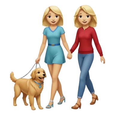 perro andando de la mano a dos patas con una rubia sticker