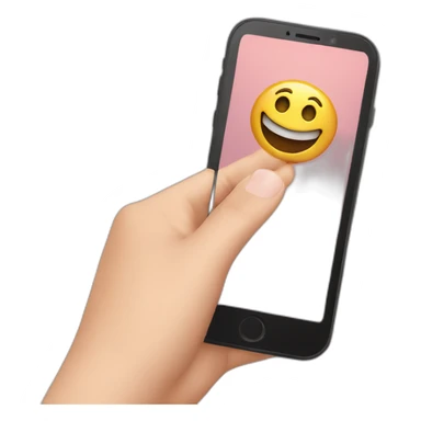 hand holding phone taking selfie sticker