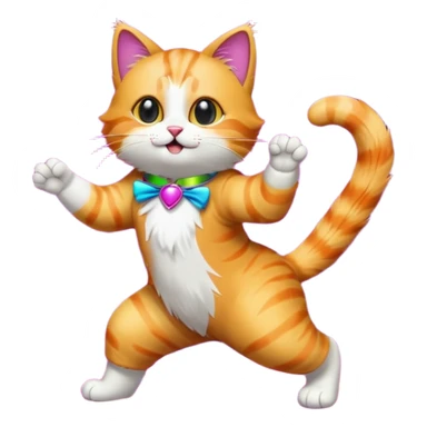 Cat dancing on disco floor sticker