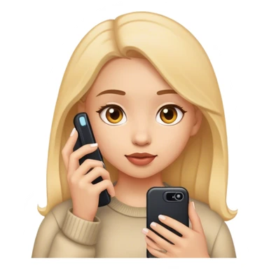 The girl is filming on the phone sticker