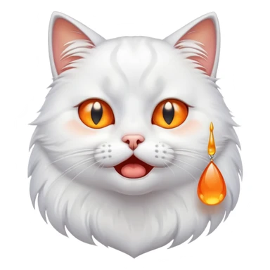 cat crying with big teardrop sticker