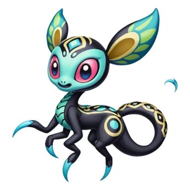 Colorful Exotic Meloetta-Venom-Stitch-Fakémon-creature-hybrid sticker