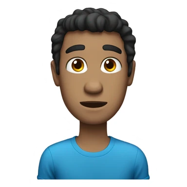 man  red t-shirt, black hair, light skin, blue eyes sticker