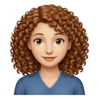 Branca cabelos cacheados castanhos claros olhos castanhos claros simpática e meiga sticker