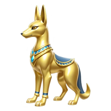 Golden Sparkly Shiny glittery Gold Anubis-Lucario-fusion Statue sticker