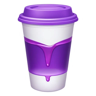 White solid paper cup filled with purple drank sticker