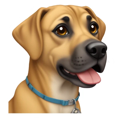 Black Mouth cur dog taking a pic sticker