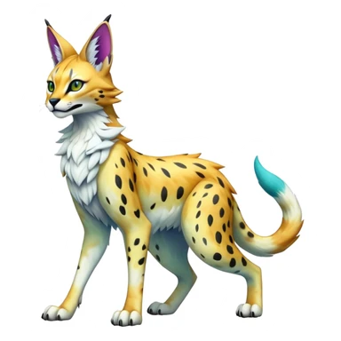 Epic Edgy Colorful ethereal eldritch Sergal-Serval-Fionbri sticker