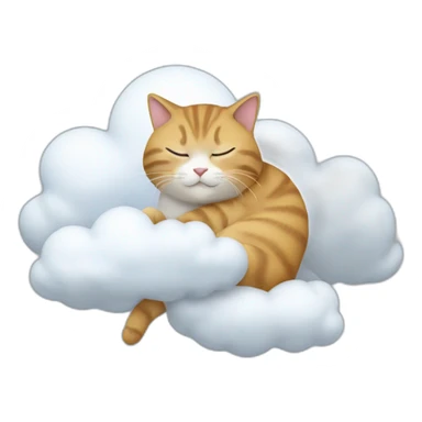 Un chat qui dort sur un nuage sticker