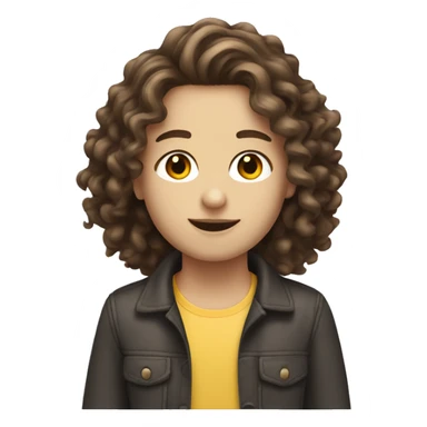 A girl that has brunette wavy hair with a guy that has brunette curly hair and white skin sticker