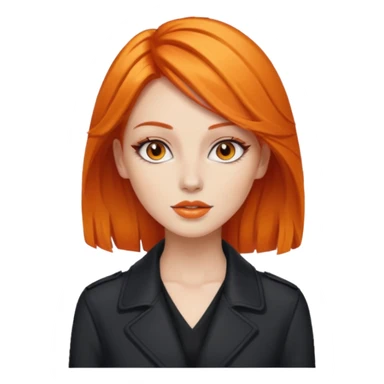 as un mujer de cabbelo anarangado con ropa bonita modelando en una pasarela sticker