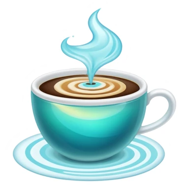 Aqua coffee sticker