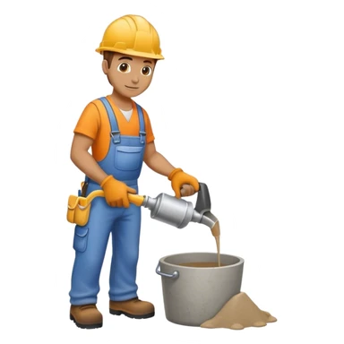 Construction guy pouring concrete sticker
