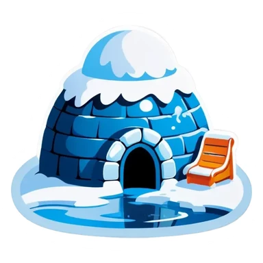 Ice Iglo Hotel mit Rutsche sticker