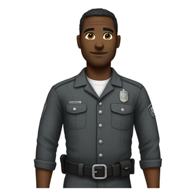 an prisoner in an dark gray uniform. very realistic and detailed sticker
