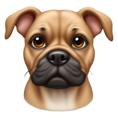 Cute Brown French bull dog with a black snout sticker
