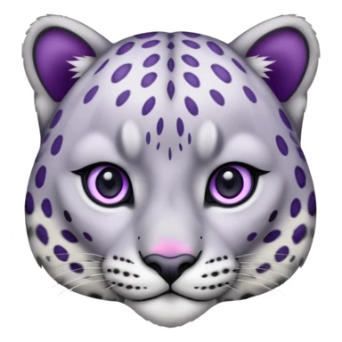 Snow leopard purple eyes sticker