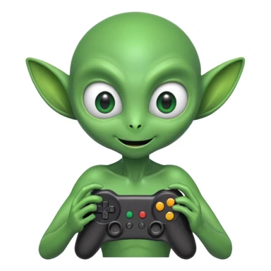 alien with joy stick sticker