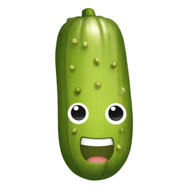 pickle with a face, blond hair and dark eyebrows sticker