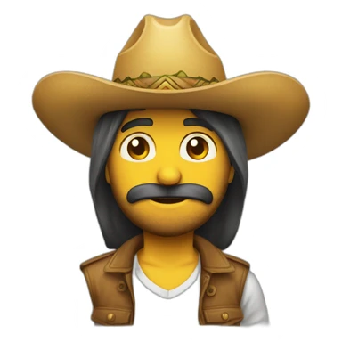  emoji con sombrero aventurero moreno sticker