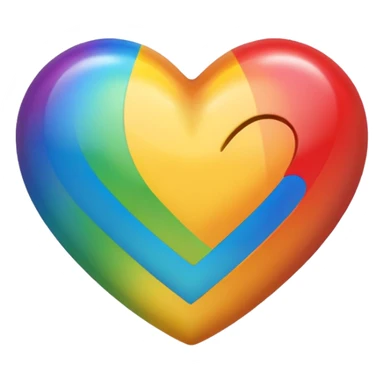 Make a heart into emoji rainbow heart sticker