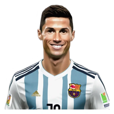 Cristiano Ronaldo with hes frend Messi marry sticker