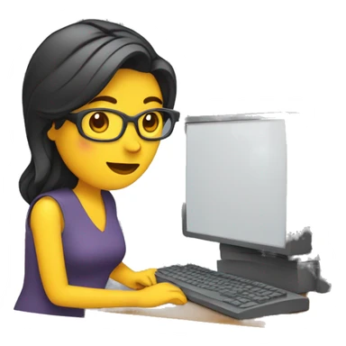 Mujer con computadora  sticker
