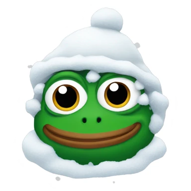 pepe the frog covered in snow sticker