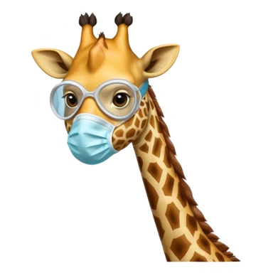 giraffe Wearing Medical Mask sticker