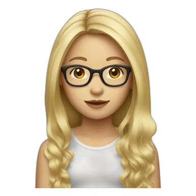blond girl with glasses and long hair sticker