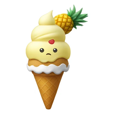 Ice cream with ananas sticker