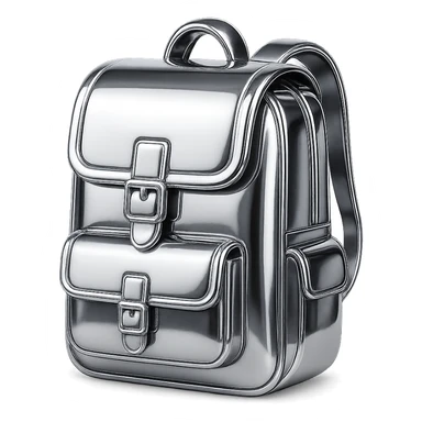 Minimal flat icon of a structured brown leather business backpack sticker