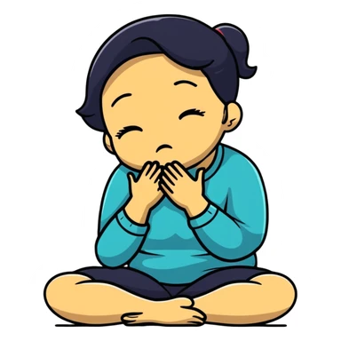 woman sitting on floor hugging her knees while crying sticker