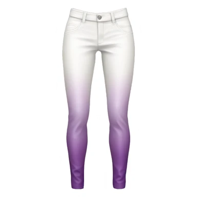 Realistic pair of white leather pants with taupe to light purple ombre sides isolated.  sticker