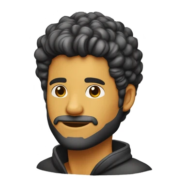 Hombre de 25 años con chamara negra que diga drew de color amarillo y que el muchacho tenga el cabello castaño y barba  sticker