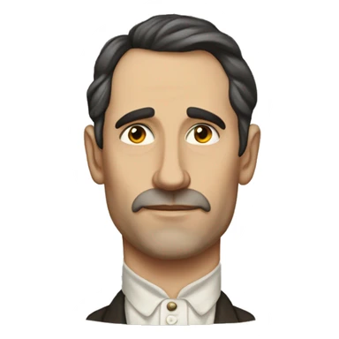 European 40 years old writer of the early 20th century, with dark hair, without mustache sticker