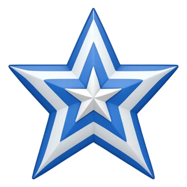 Red background, wide white diagonal stripe top-left to bottom-right, blue five-pointed star centered on the stripe. Clean and symmetrical. sticker