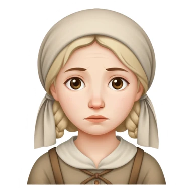 Peasant woman sad sticker