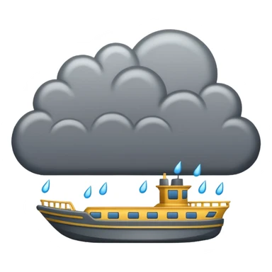 Rain cloud that sprinkles ferry boats sticker