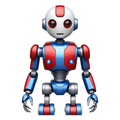 Futuristic robot with Russian flag colors incorporated in its design sticker