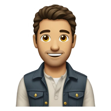 Brunette country guy sticker