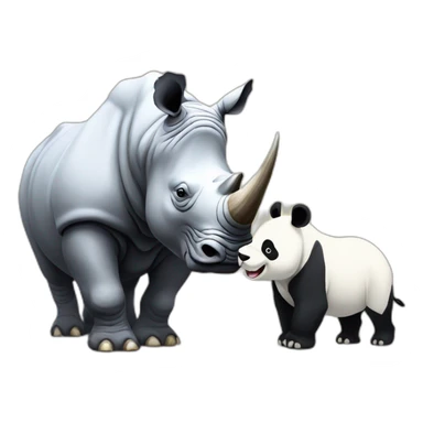 Rhino vs panda sticker