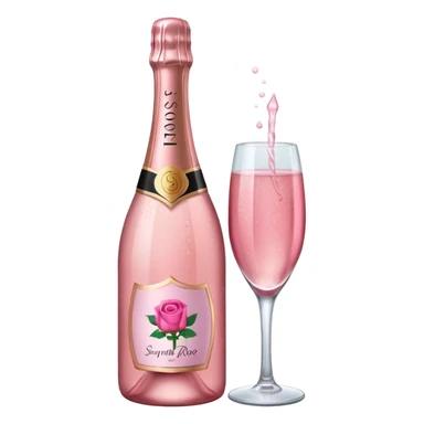 bottle of sparkling rose like the champagne emoji sticker